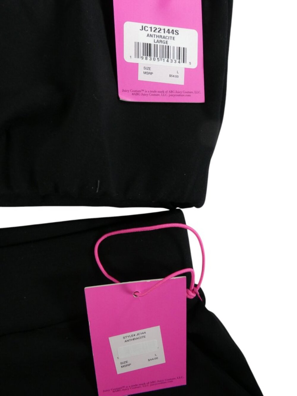 Juicy Couture Black Hoodie &‎ Short Set Size Large JC122144S / JC144 - Picture 12 of 12
